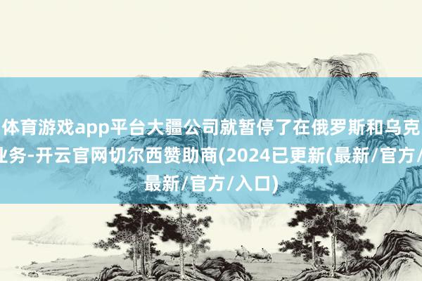 体育游戏app平台大疆公司就暂停了在俄罗斯和乌克兰的业务-开云官网切尔西赞助商(2024已更新(最新/官方/入口)