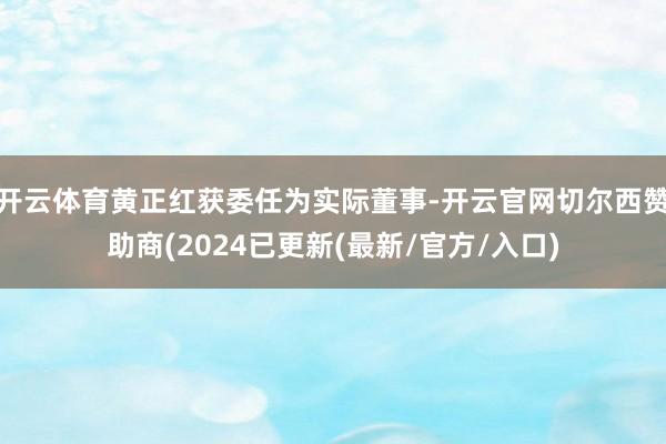 开云体育黄正红获委任为实际董事-开云官网切尔西赞助商(2024已更新(最新/官方/入口)