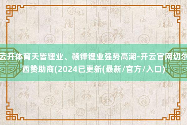 云开体育天皆锂业、赣锋锂业强势高潮-开云官网切尔西赞助商(2024已更新(最新/官方/入口)