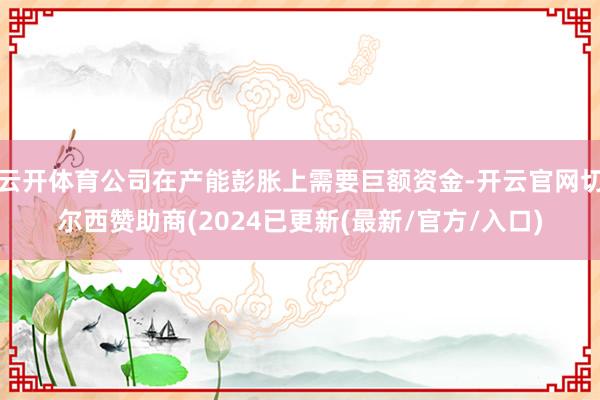 云开体育公司在产能彭胀上需要巨额资金-开云官网切尔西赞助商(2024已更新(最新/官方/入口)