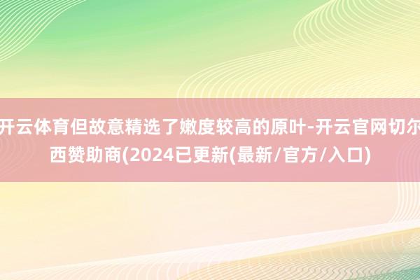 开云体育但故意精选了嫩度较高的原叶-开云官网切尔西赞助商(2024已更新(最新/官方/入口)